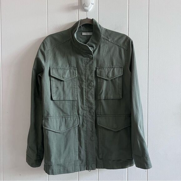 NWT Vince Women's Military Canvas Olive Green Utility Jacket - Picture 11 of 14
